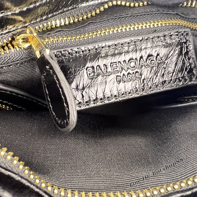 Balenciaga專櫃爆款手提女包 巴黎世家原版油蠟頭層牛皮香皮鳳梨金釘迷你機車包 fyj1338